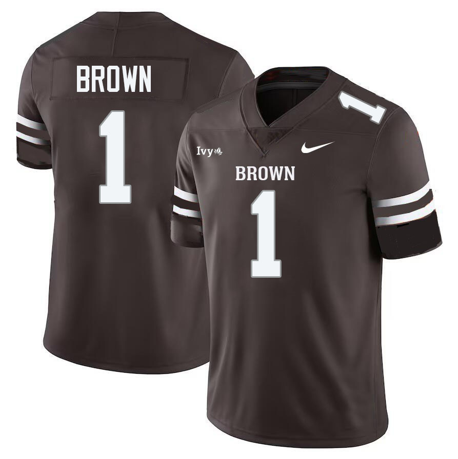 Brown Bears #1 Qwentin Brown College Football Jerseys,Uniforms Stitched-Brown